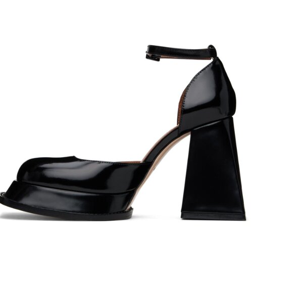 SHUSHU/TONG Black Round Toe Strap Heels (39) - Picture 5 of 5